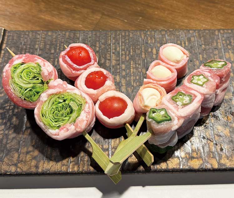 やさい肉巻きまいった大門店の野菜肉巻き