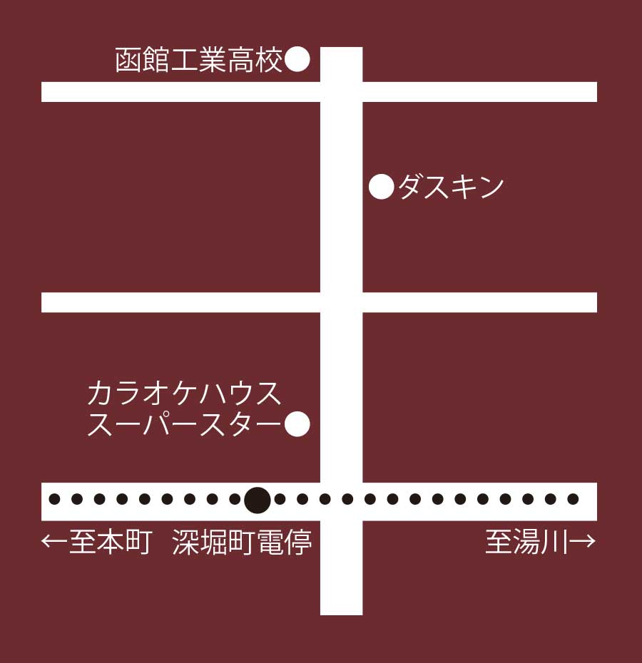 函館のミモザ周辺地図