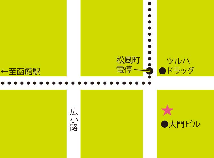 ZOO函館松風町店周辺地図