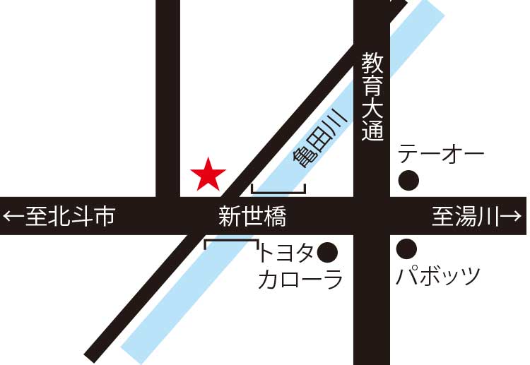 究函館宮前店周辺地図