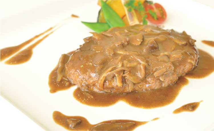 熊猫社中洋食キッチンSatoのハンバーグステーキソースシャンピニオン
